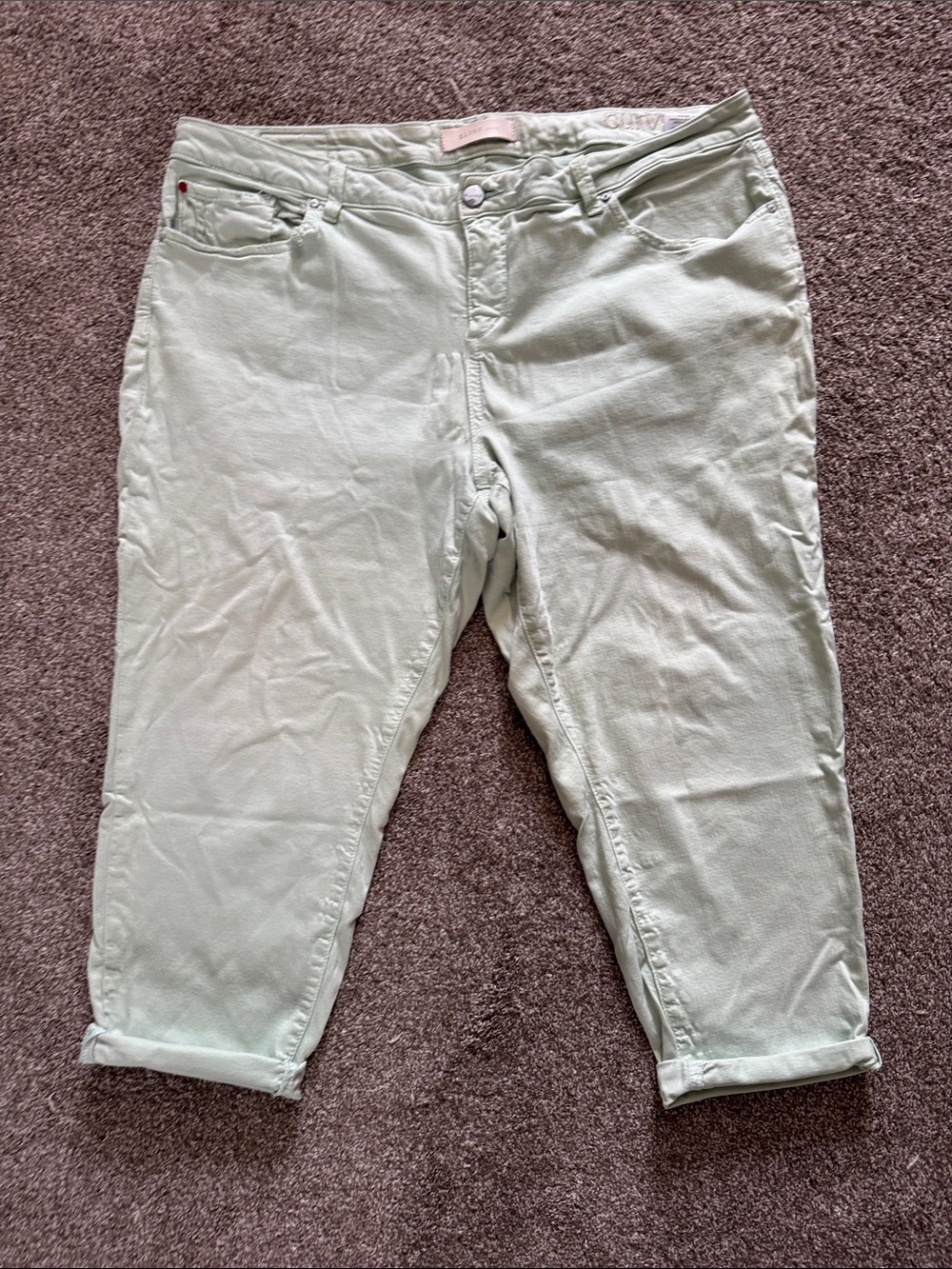 Slink Jeans- Women's Light Mint Green Capri